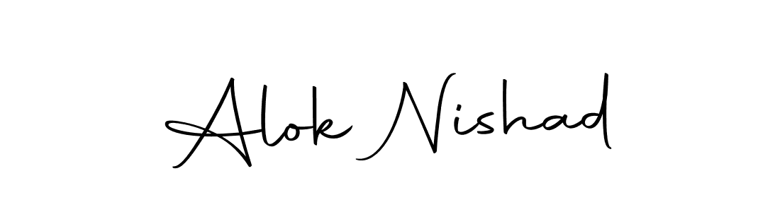 How to make Alok Nishad name signature. Use Autography-DOLnW style for creating short signs online. This is the latest handwritten sign. Alok Nishad signature style 10 images and pictures png