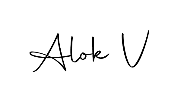 Similarly Autography-DOLnW is the best handwritten signature design. Signature creator online .You can use it as an online autograph creator for name Alok V. Alok V signature style 10 images and pictures png