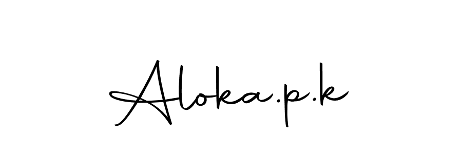 Create a beautiful signature design for name Aloka.p.k. With this signature (Autography-DOLnW) fonts, you can make a handwritten signature for free. Aloka.p.k signature style 10 images and pictures png