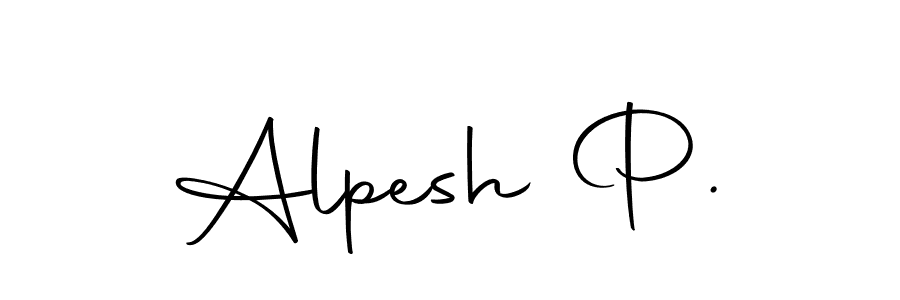Use a signature maker to create a handwritten signature online. With this signature software, you can design (Autography-DOLnW) your own signature for name Alpesh P.. Alpesh P. signature style 10 images and pictures png
