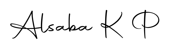 The Autography-DOLnW typeface gives name Alsaba K P a refined look. Suitable for certificates, diplomas, and official verification. Alsaba K P signature style 10 images and pictures png
