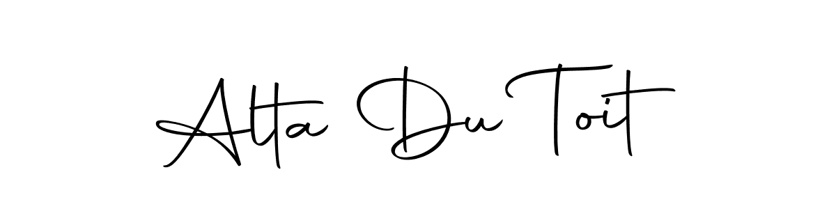 It looks lik you need a new signature style for name Alta Du Toit. Design unique handwritten (Autography-DOLnW) signature with our free signature maker in just a few clicks. Alta Du Toit signature style 10 images and pictures png