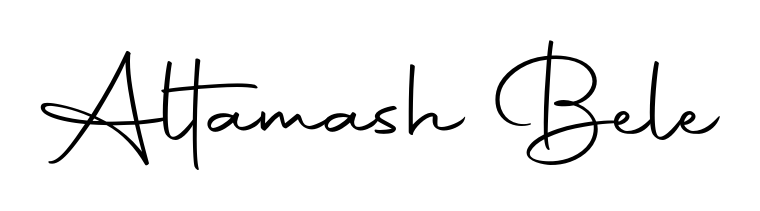 A modern signature idea for name Altamash Bele using Autography-DOLnW font. Clean strokes and elegant curves make it stand out instantly. Altamash Bele signature style 10 images and pictures png