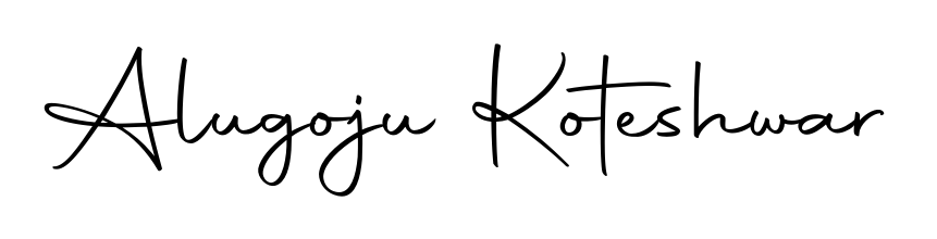 Discover how Alugoju Koteshwar looks in an executive cursive font (Autography-DOLnW). Perfect for legal documents, invoices, and certificates. Alugoju Koteshwar signature style 10 images and pictures png