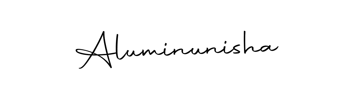 Make a beautiful signature design for name Aluminunisha. With this signature (Autography-DOLnW) style, you can create a handwritten signature for free. Aluminunisha signature style 10 images and pictures png