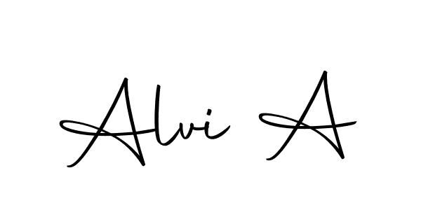 Use a signature maker to create a handwritten signature online. With this signature software, you can design (Autography-DOLnW) your own signature for name Alvi A. Alvi A signature style 10 images and pictures png