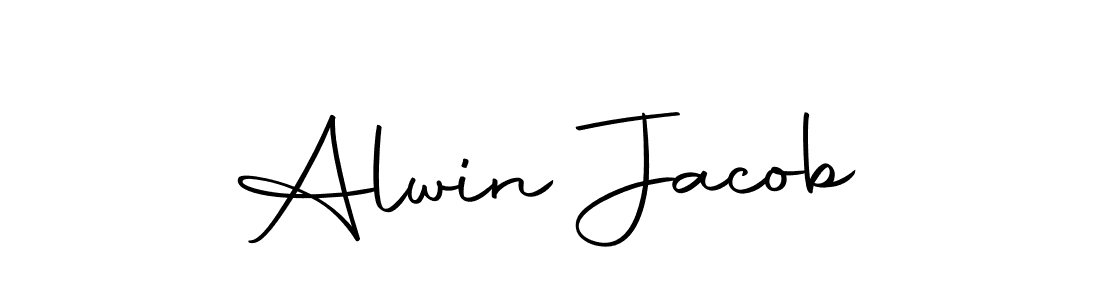 How to make Alwin Jacob name signature. Use Autography-DOLnW style for creating short signs online. This is the latest handwritten sign. Alwin Jacob signature style 10 images and pictures png