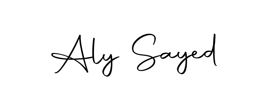 How to make Aly Sayed name signature. Use Autography-DOLnW style for creating short signs online. This is the latest handwritten sign. Aly Sayed signature style 10 images and pictures png