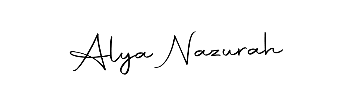 Use a signature maker to create a handwritten signature online. With this signature software, you can design (Autography-DOLnW) your own signature for name Alya Nazurah. Alya Nazurah signature style 10 images and pictures png