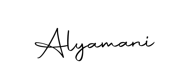 Make a beautiful signature design for name Alyamani. With this signature (Autography-DOLnW) style, you can create a handwritten signature for free. Alyamani signature style 10 images and pictures png