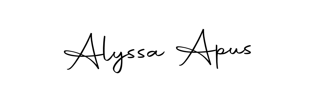 This is the best signature style for the Alyssa Apus name. Also you like these signature font (Autography-DOLnW). Mix name signature. Alyssa Apus signature style 10 images and pictures png