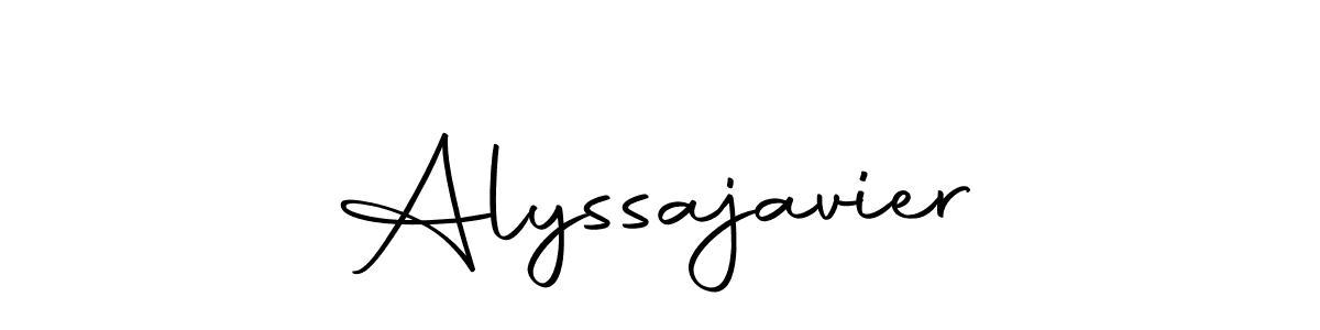 How to make Alyssajavier name signature. Use Autography-DOLnW style for creating short signs online. This is the latest handwritten sign. Alyssajavier signature style 10 images and pictures png