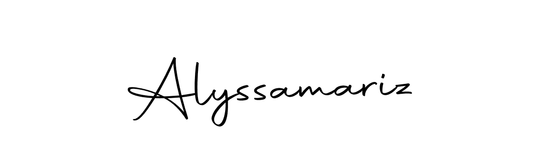 Create a beautiful signature design for name Alyssamariz. With this signature (Autography-DOLnW) fonts, you can make a handwritten signature for free. Alyssamariz signature style 10 images and pictures png