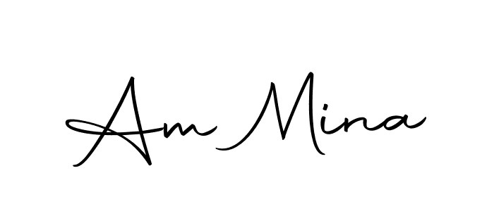 You should practise on your own different ways (Autography-DOLnW) to write your name (Am Mina) in signature. don't let someone else do it for you. Am Mina signature style 10 images and pictures png