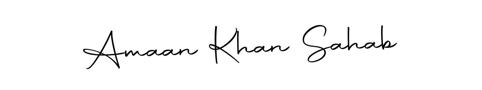 The best way (Autography-DOLnW) to make a short signature is to pick only two or three words in your name. The name Amaan Khan Sahab include a total of six letters. For converting this name. Amaan Khan Sahab signature style 10 images and pictures png