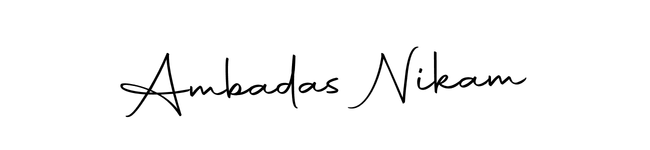 The best way (Autography-DOLnW) to make a short signature is to pick only two or three words in your name. The name Ambadas Nikam include a total of six letters. For converting this name. Ambadas Nikam signature style 10 images and pictures png