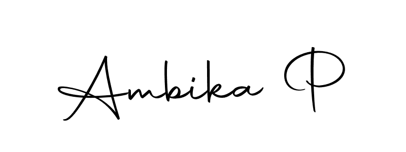 How to make Ambika P name signature. Use Autography-DOLnW style for creating short signs online. This is the latest handwritten sign. Ambika P signature style 10 images and pictures png