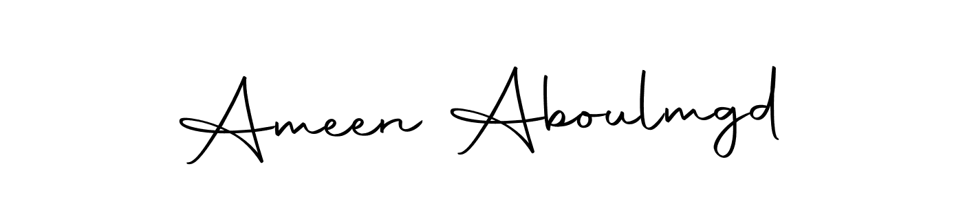 How to make Ameen Aboulmgd name signature. Use Autography-DOLnW style for creating short signs online. This is the latest handwritten sign. Ameen Aboulmgd signature style 10 images and pictures png