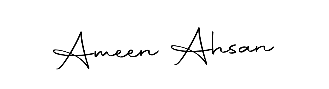 How to make Ameen Ahsan name signature. Use Autography-DOLnW style for creating short signs online. This is the latest handwritten sign. Ameen Ahsan signature style 10 images and pictures png