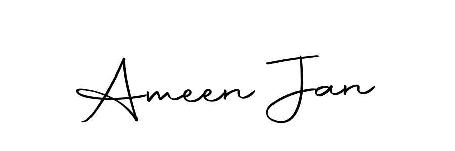 How to make Ameen Jan name signature. Use Autography-DOLnW style for creating short signs online. This is the latest handwritten sign. Ameen Jan signature style 10 images and pictures png