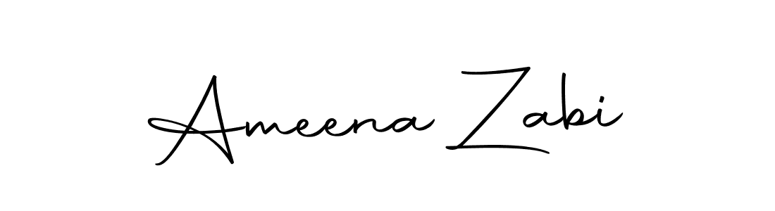 Make a short Ameena Zabi signature style. Manage your documents anywhere anytime using Autography-DOLnW. Create and add eSignatures, submit forms, share and send files easily. Ameena Zabi signature style 10 images and pictures png