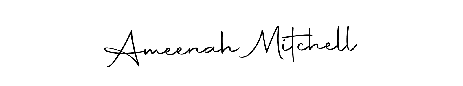 Create a beautiful signature design for name Ameenah Mitchell. With this signature (Autography-DOLnW) fonts, you can make a handwritten signature for free. Ameenah Mitchell signature style 10 images and pictures png