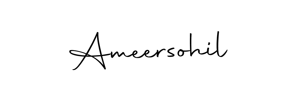 Design your own signature with our free online signature maker. With this signature software, you can create a handwritten (Autography-DOLnW) signature for name Ameersohil. Ameersohil signature style 10 images and pictures png