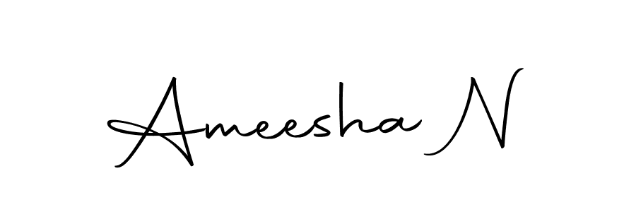 Here are the top 10 professional signature styles for the name Ameesha N. These are the best autograph styles you can use for your name. Ameesha N signature style 10 images and pictures png