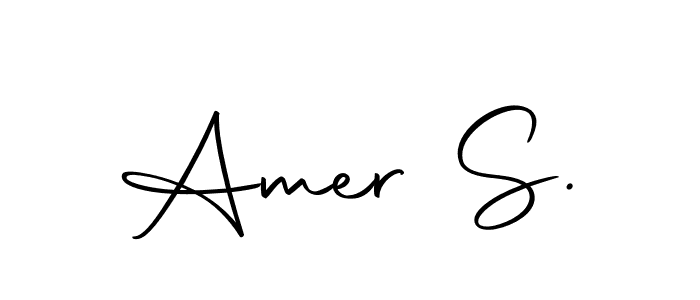 How to make Amer S. name signature. Use Autography-DOLnW style for creating short signs online. This is the latest handwritten sign. Amer S. signature style 10 images and pictures png