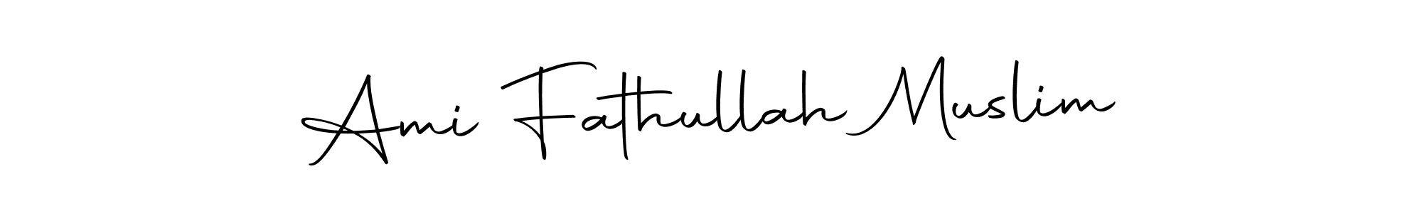 Make a beautiful signature design for name Ami Fathullah Muslim. Use this online signature maker to create a handwritten signature for free. Ami Fathullah Muslim signature style 10 images and pictures png