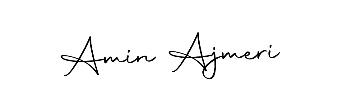 How to make Amin Ajmeri name signature. Use Autography-DOLnW style for creating short signs online. This is the latest handwritten sign. Amin Ajmeri signature style 10 images and pictures png
