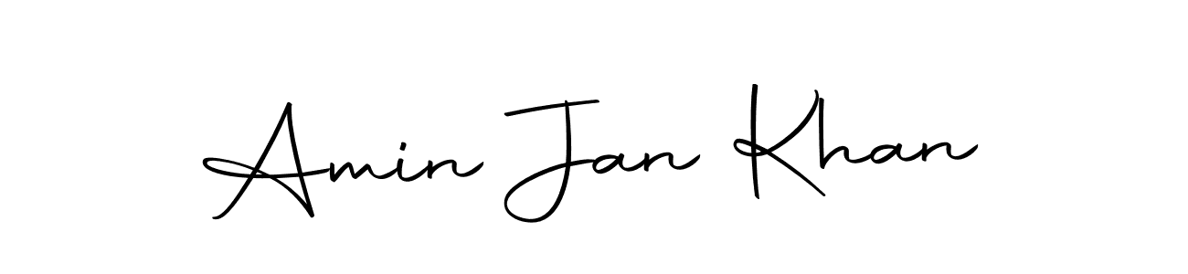 How to make Amin Jan Khan name signature. Use Autography-DOLnW style for creating short signs online. This is the latest handwritten sign. Amin Jan Khan signature style 10 images and pictures png