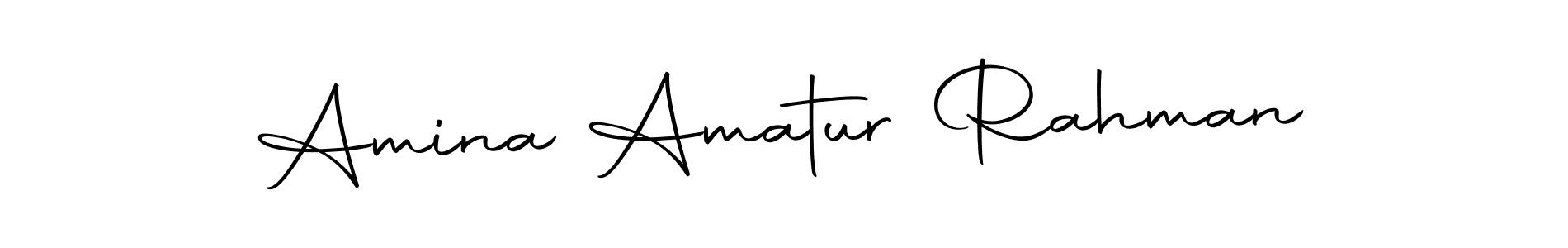 How to make Amina Amatur Rahman name signature. Use Autography-DOLnW style for creating short signs online. This is the latest handwritten sign. Amina Amatur Rahman signature style 10 images and pictures png