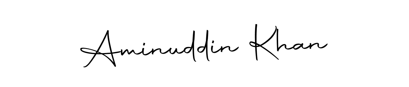 How to make Aminuddin Khan name signature. Use Autography-DOLnW style for creating short signs online. This is the latest handwritten sign. Aminuddin Khan signature style 10 images and pictures png