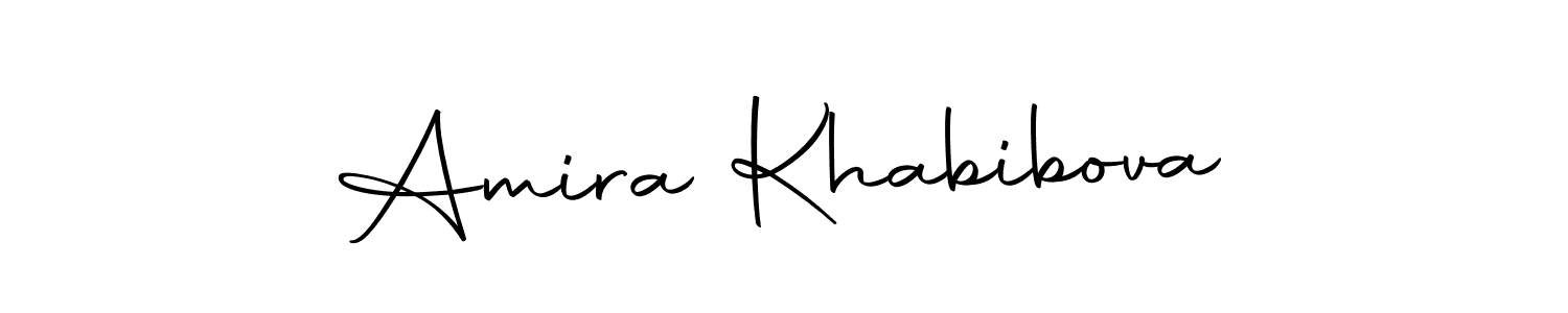 How to make Amira Khabibova name signature. Use Autography-DOLnW style for creating short signs online. This is the latest handwritten sign. Amira Khabibova signature style 10 images and pictures png