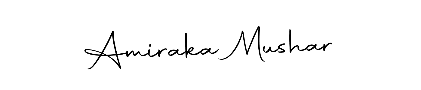 You should practise on your own different ways (Autography-DOLnW) to write your name (Amiraka Mushar) in signature. don't let someone else do it for you. Amiraka Mushar signature style 10 images and pictures png