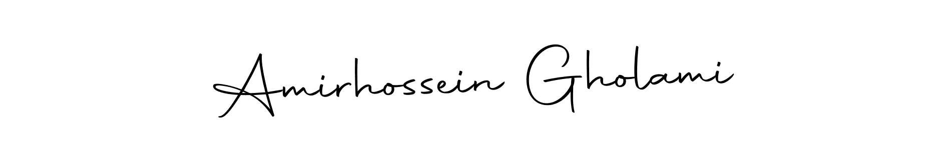 You can use this online signature creator to create a handwritten signature for the name Amirhossein Gholami. This is the best online autograph maker. Amirhossein Gholami signature style 10 images and pictures png
