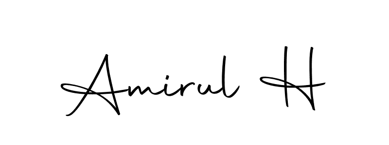 Make a beautiful signature design for name Amirul H. Use this online signature maker to create a handwritten signature for free. Amirul H signature style 10 images and pictures png