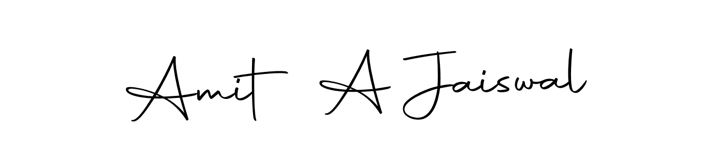 How to make Amit A Jaiswal name signature. Use Autography-DOLnW style for creating short signs online. This is the latest handwritten sign. Amit A Jaiswal signature style 10 images and pictures png