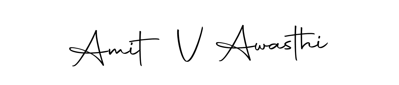 How to make Amit V Awasthi name signature. Use Autography-DOLnW style for creating short signs online. This is the latest handwritten sign. Amit V Awasthi signature style 10 images and pictures png