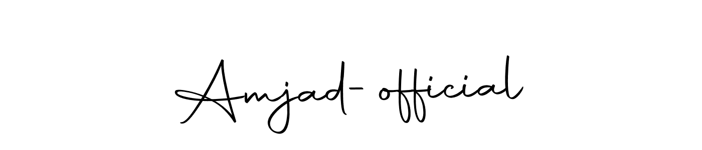 How to make Amjad-official name signature. Use Autography-DOLnW style for creating short signs online. This is the latest handwritten sign. Amjad-official signature style 10 images and pictures png