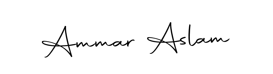 Create a beautiful signature design for name Ammar Aslam. With this signature (Autography-DOLnW) fonts, you can make a handwritten signature for free. Ammar Aslam signature style 10 images and pictures png