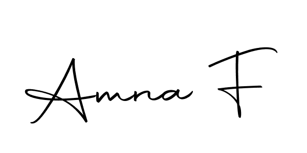 How to make Amna F name signature. Use Autography-DOLnW style for creating short signs online. This is the latest handwritten sign. Amna F signature style 10 images and pictures png