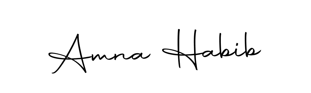 How to make Amna Habib name signature. Use Autography-DOLnW style for creating short signs online. This is the latest handwritten sign. Amna Habib signature style 10 images and pictures png