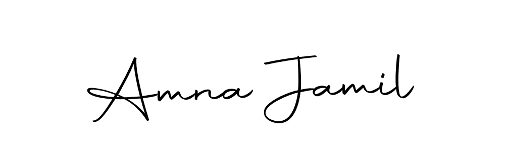 How to make Amna Jamil name signature. Use Autography-DOLnW style for creating short signs online. This is the latest handwritten sign. Amna Jamil signature style 10 images and pictures png