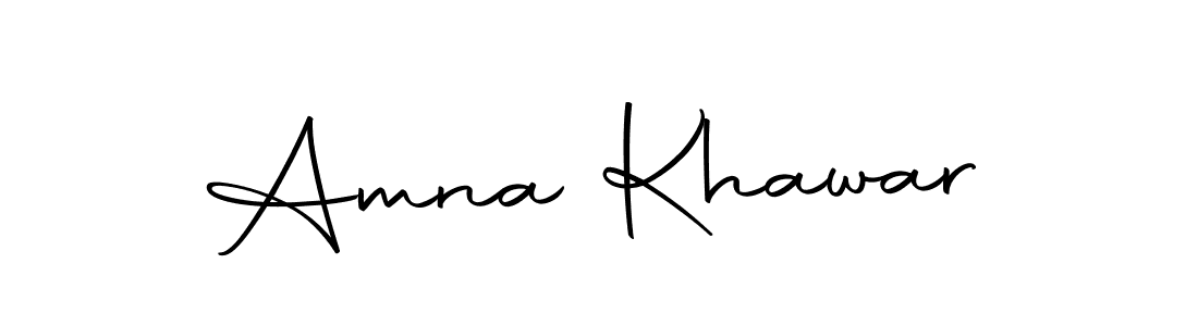 Create a beautiful signature design for name Amna Khawar. With this signature (Autography-DOLnW) fonts, you can make a handwritten signature for free. Amna Khawar signature style 10 images and pictures png
