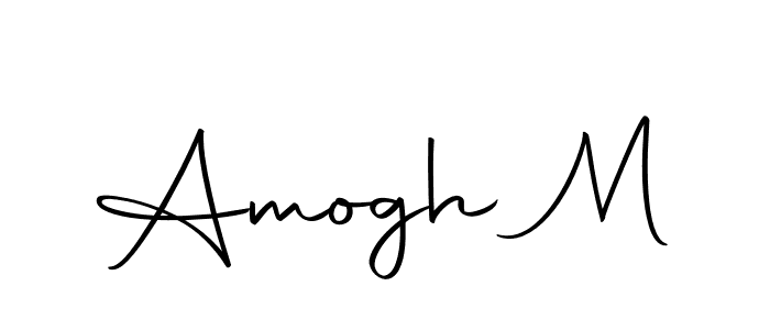 Use a signature maker to create a handwritten signature online. With this signature software, you can design (Autography-DOLnW) your own signature for name Amogh M. Amogh M signature style 10 images and pictures png