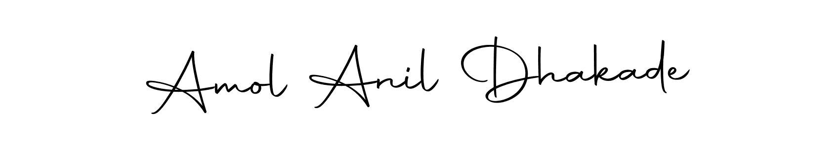 How to make Amol Anil Dhakade name signature. Use Autography-DOLnW style for creating short signs online. This is the latest handwritten sign. Amol Anil Dhakade signature style 10 images and pictures png