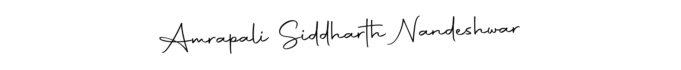 The best way (Autography-DOLnW) to make a short signature is to pick only two or three words in your name. The name Amrapali Siddharth Nandeshwar include a total of six letters. For converting this name. Amrapali Siddharth Nandeshwar signature style 10 images and pictures png