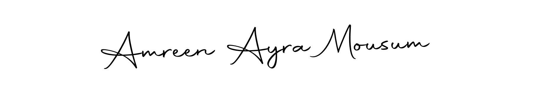 if you are searching for the best signature style for your name Amreen Ayra Mousum. so please give up your signature search. here we have designed multiple signature styles  using Autography-DOLnW. Amreen Ayra Mousum signature style 10 images and pictures png